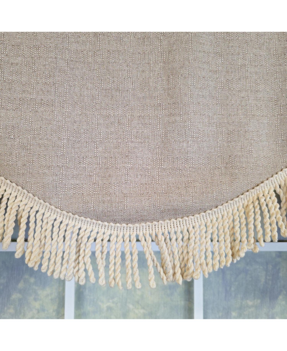 Rlf Home 100% Cotton Denton Cornice Fully lined Windows Rod Pocket Valance 50" x 17" Cream