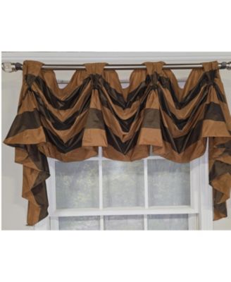 100% PolyesterPascal 3-S Victory Swag Unlined Windows Tab Top Valance 60" x 25"  Brown