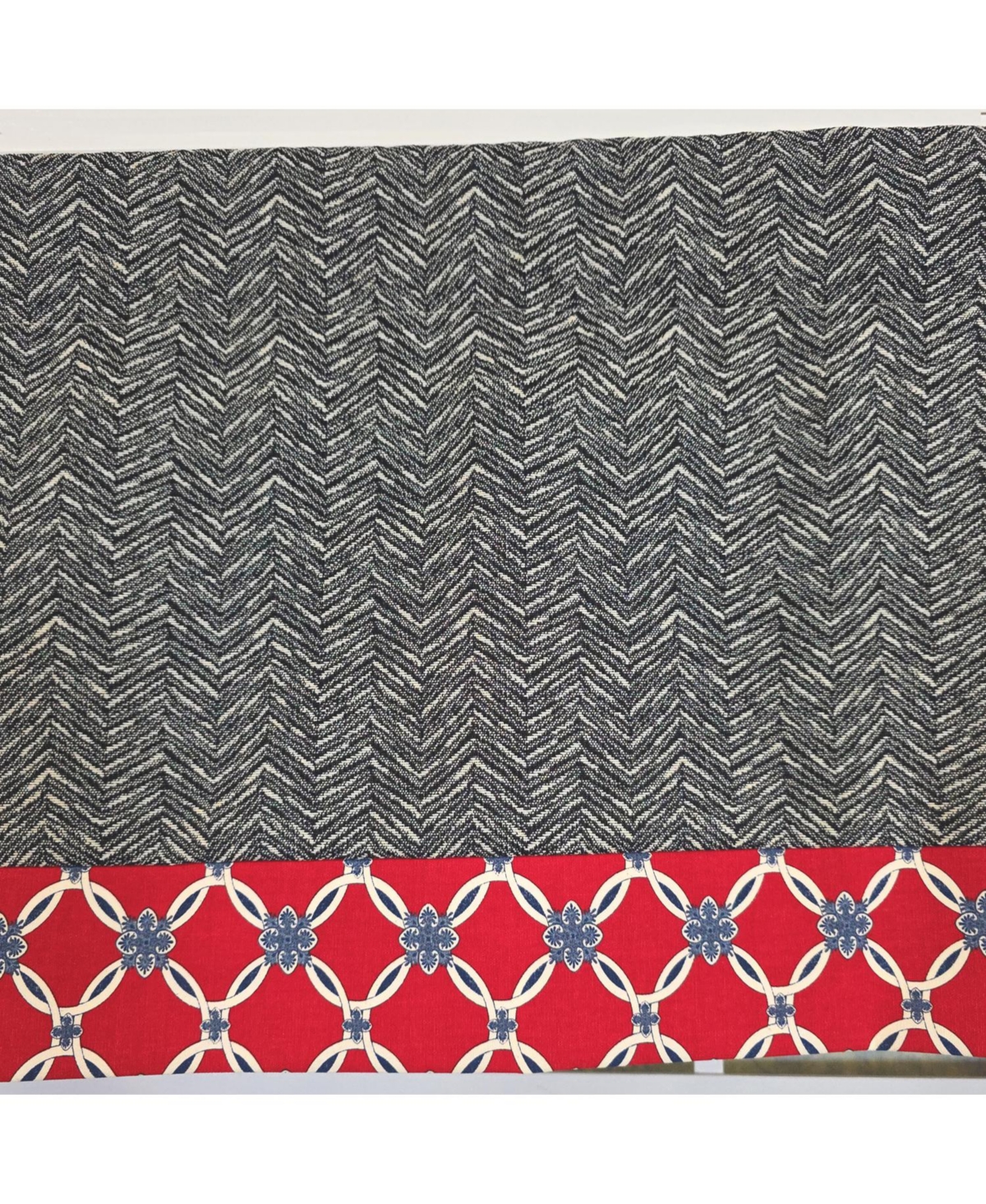 Rlf Home 100% Cotton Brazil Banded Fully lined Windows Rod Pocket Valance 50" x 16" Red