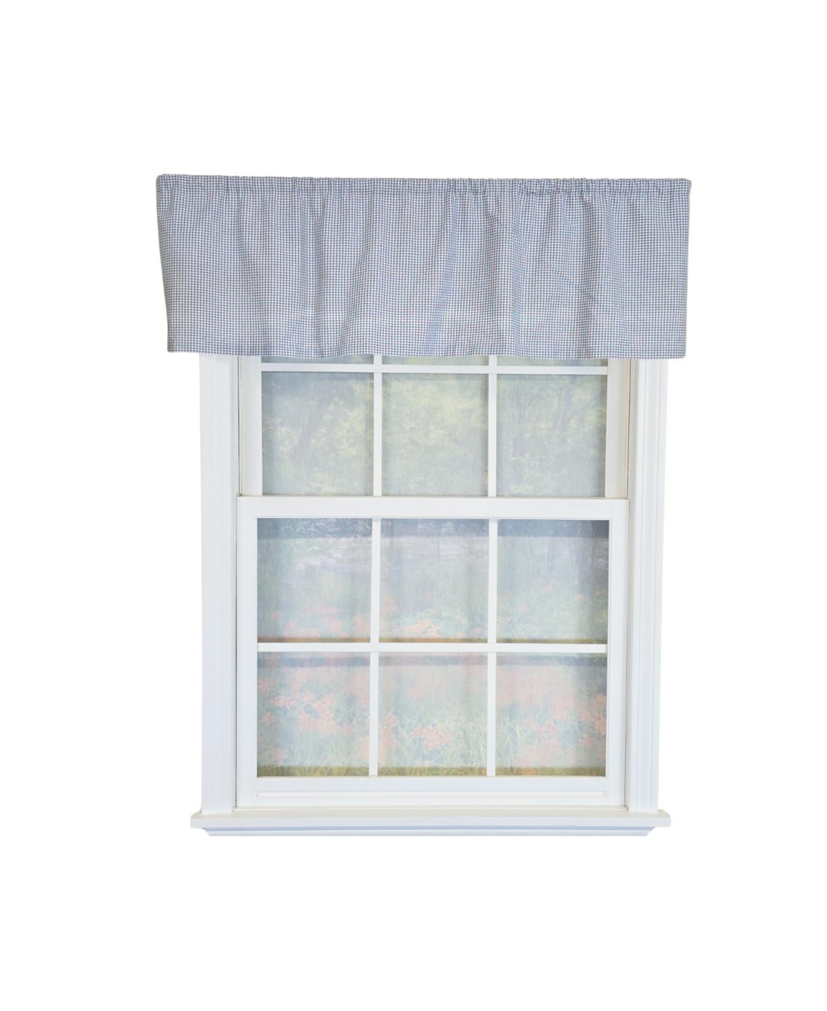 Rlf Home 100% Cotton Crosswell Tailored Unlined Windows Rod Pocket Valance 51" x 12" Blue