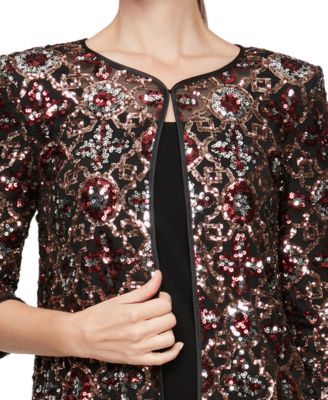 Petite Sequin Tank Top and Jacket Twinset