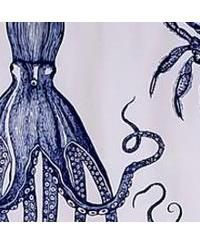 Modern Design Classic Aquarium Provance Style Window Valance 50" x 17" Navy