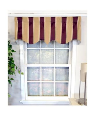 Bengal Stripe Regal 3" Rod Pocket Lining Luxurious and Elegant Window Treatment Valance 50" x 17" Egg Plant