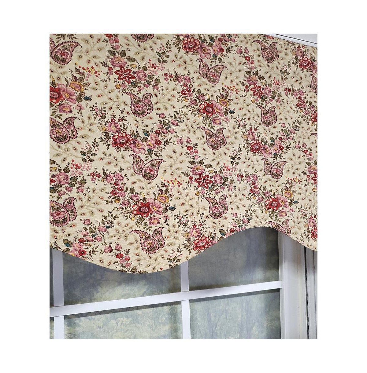 Rlf Home Loulia Provance 3" Rod Pocket Lining Luxurious and Elegant Window Treatment Valance 50" x 15" Cream