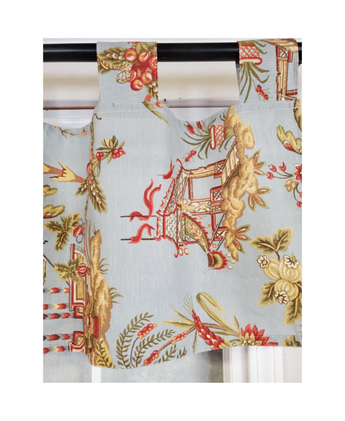 Rlf Home 4" Top Tab High Quality Fabric Yang Tab Valance for Windows 50" x 16" Multi
