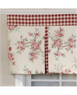 3" Rod Pocket High Quality Fabric D-Willow Pleated Valance for Windows 50" x 17" Red
