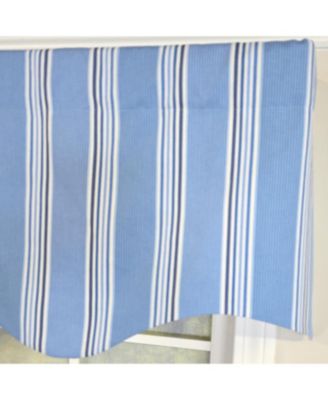100% Cotton Freya Stripe Regal  Fully lined Windows Rod Pocket Valance 50" x 17"  Blue