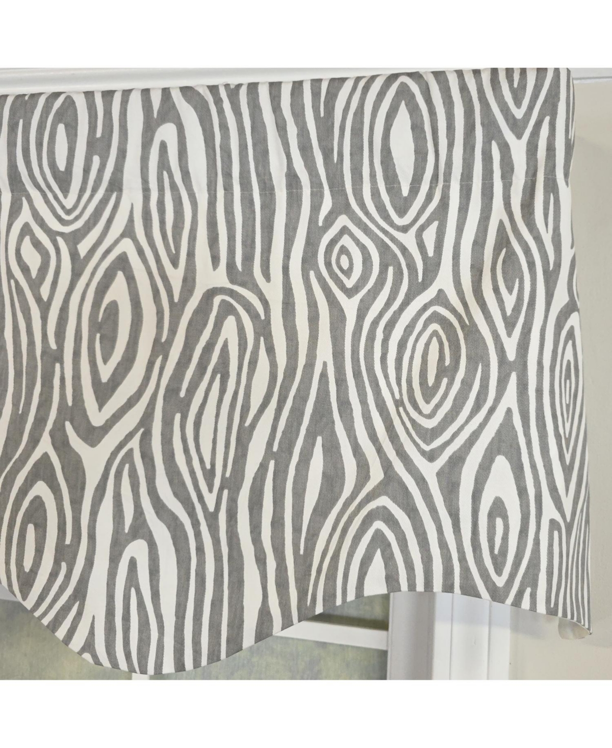 Rlf Home 100% Cotton Nyx Regal Fully lined Windows Rod Pocket Valance 50" x 17" Gray