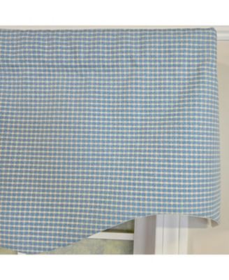 100% Cotton Shepherd Check Regal  Fully lined Windows Rod Pocket Valance 50" x 17"  Blue