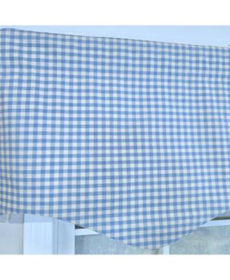 100% Cotton Gingham Regal With Poly/Cotton Ivory lining Rod Pocket Valance 50" x 17" Blue