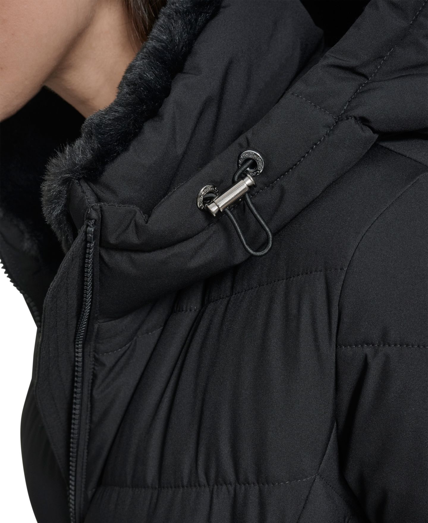 Женская куртка Calvin Klein Collar Hooded Puffer, цвет: Чёрный — фото 6