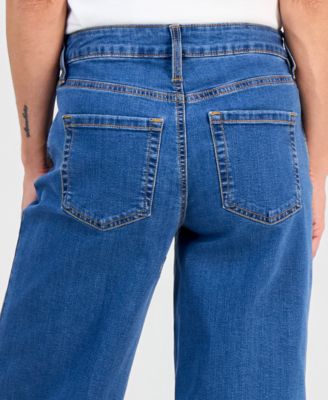 Petite High-Rise Embroidered Wide-Leg Jeans, Macy's Exclusive 