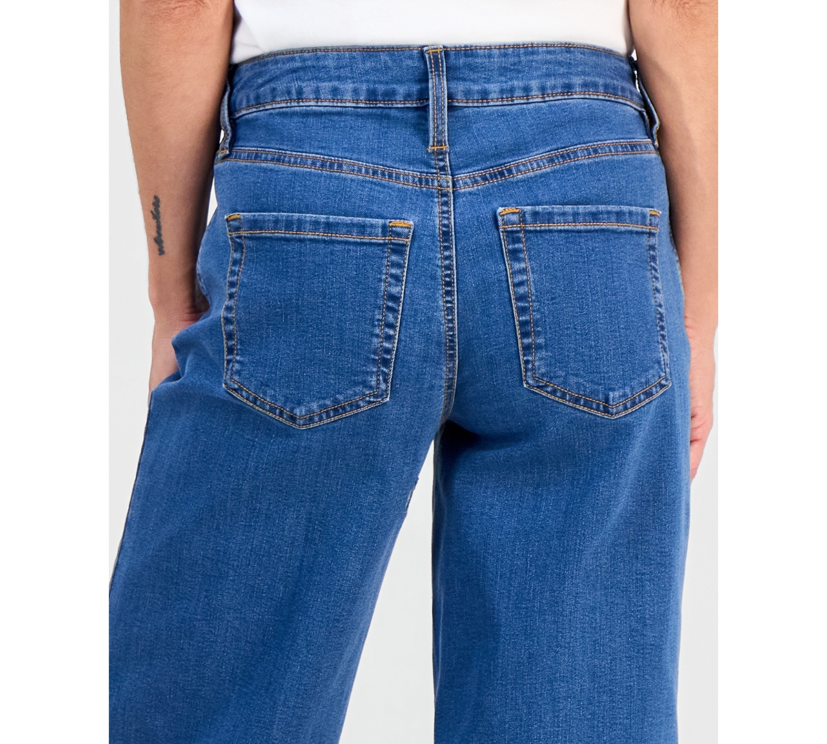 Style & Co Petite High-Rise Embroidered Wide-Leg Jeans, Macy's Exclusive