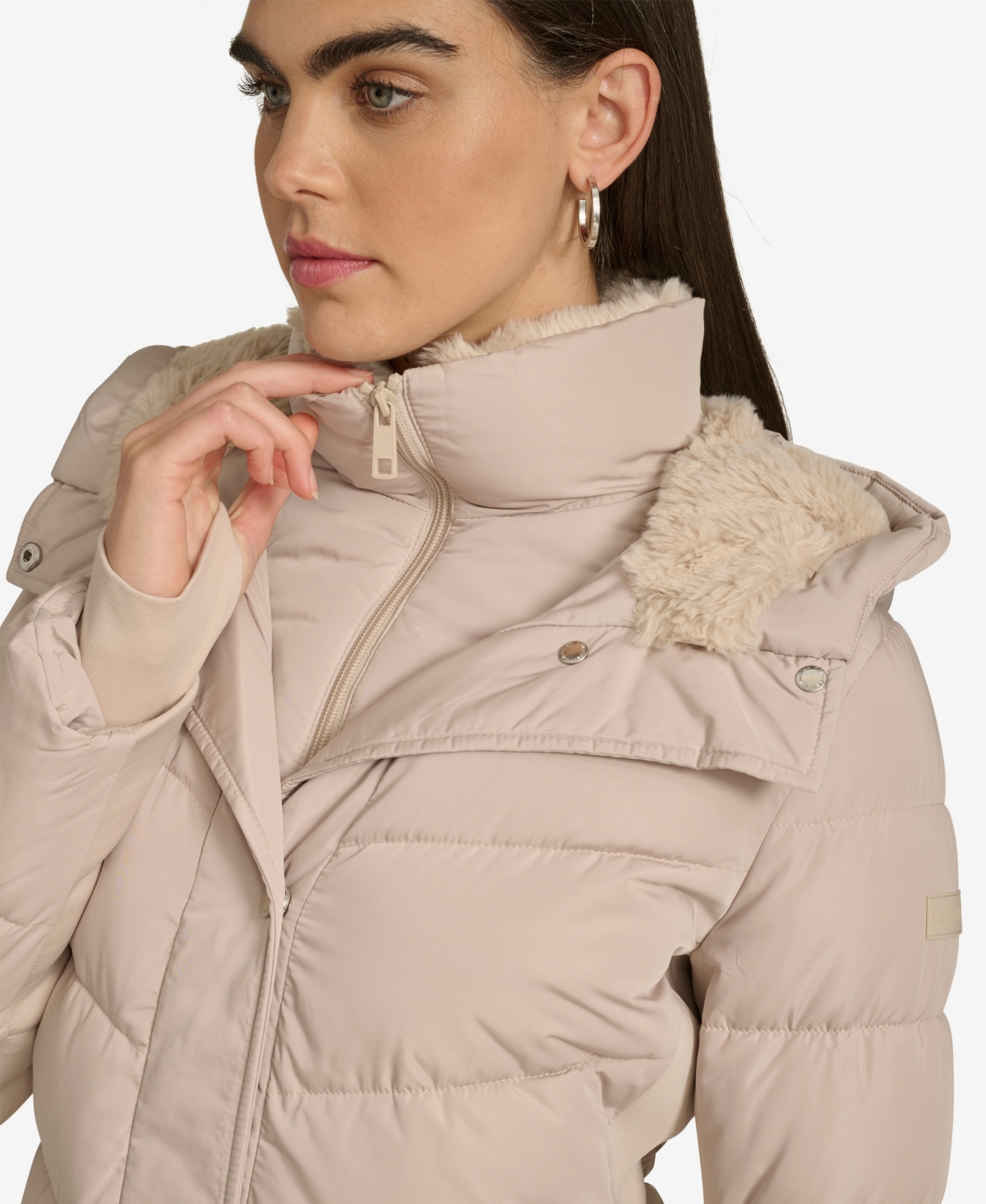 Calvin Klein Women's Lined Hooded Puffer Coat