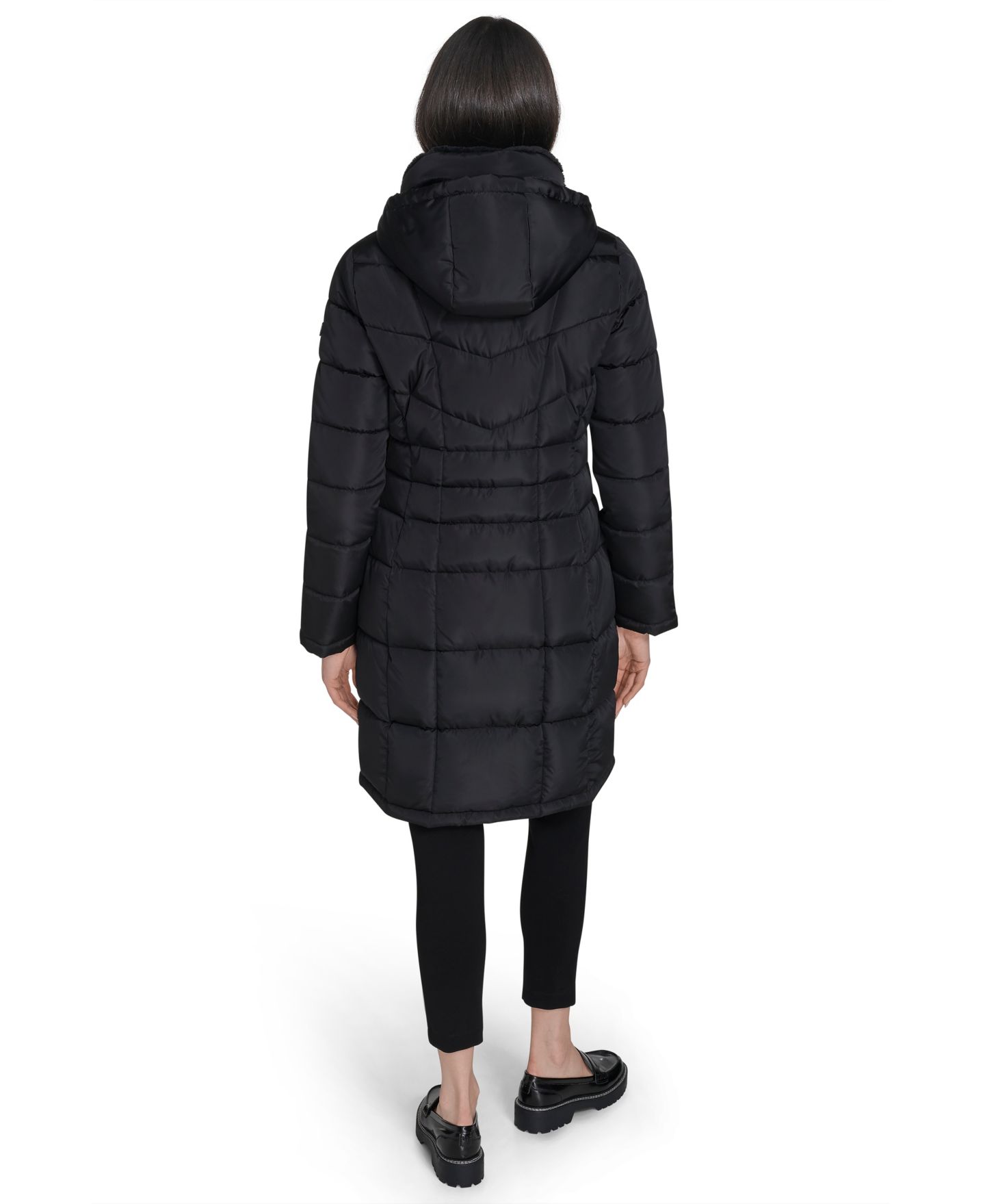 Женская куртка Calvin Klein Hooded Stand Collar Puffer, цвет: Чёрный — фото 2