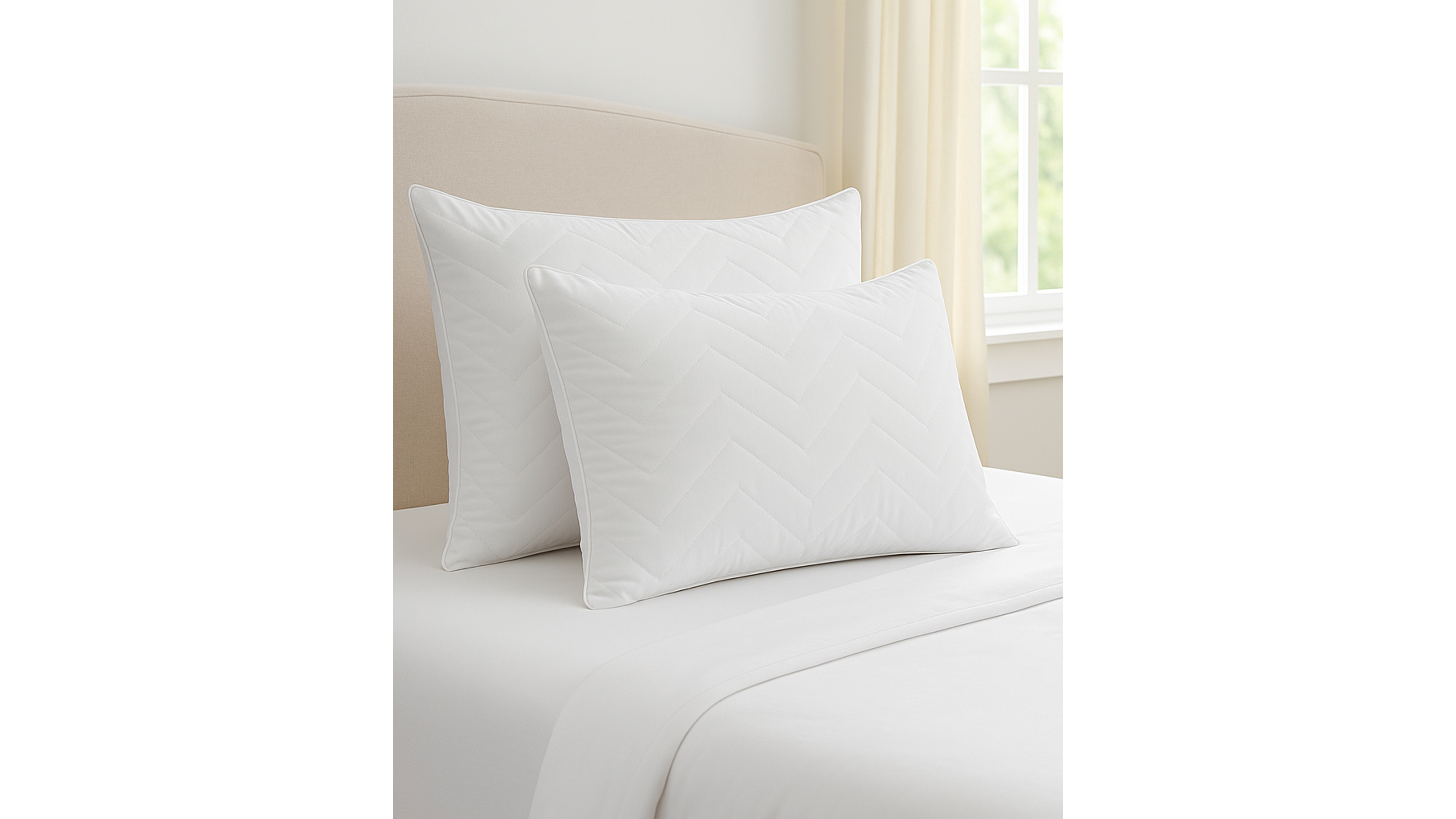 Ella Jayne Cotton Quilted Medium Density 2-Pack Pillow, Queen