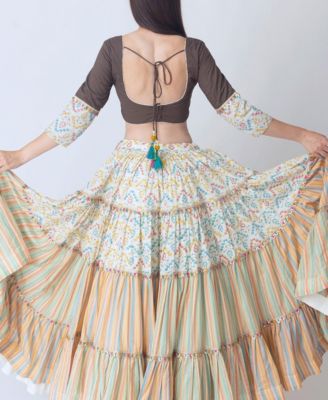 Women's Multi Color Tiered Chaniya Choli