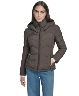 Women's Short Zip-Up Hooded Puffer Coat