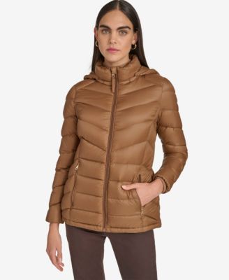 Calvin Klein - Women's Short Faux Fur Collar Puffer Coat