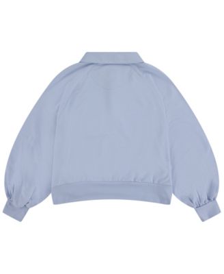 Girls' 7-16 Voluminous Long-Sleeve Shirt Collar Top
