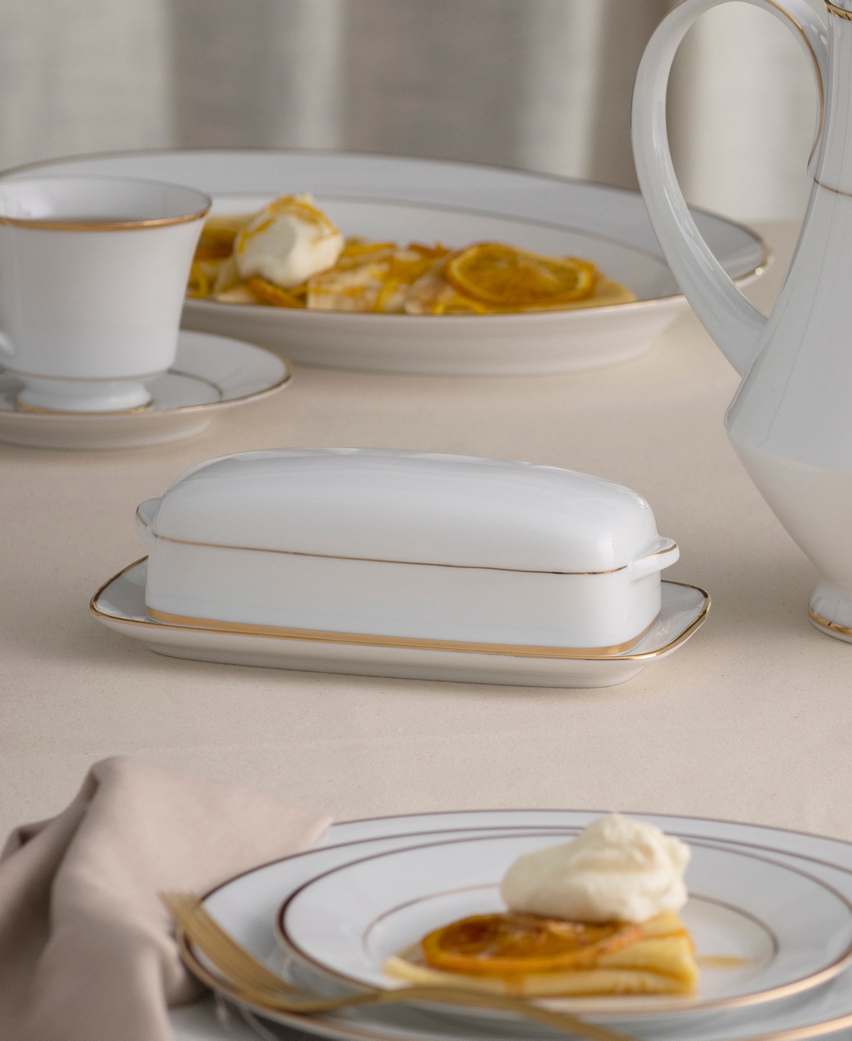 Noritake Heritage Covered Butter Dish In White