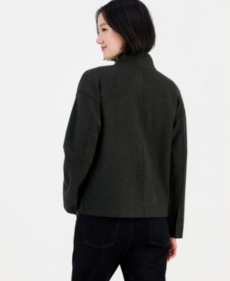 Petite Stand Collar Long-Sleeve Jacket