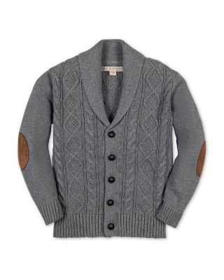 Little and Big Boys' Organic Shawl Collar Cable Sweater Cardigan
