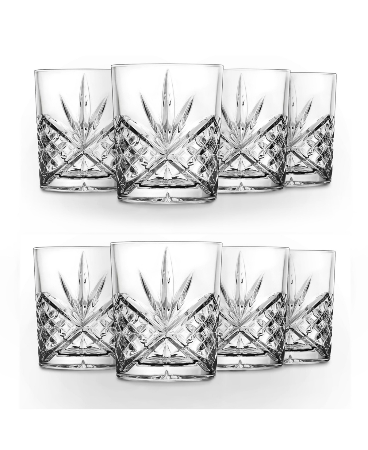Godinger Dublin Crystal Double Old-Fashioned Glasses, Set of 8