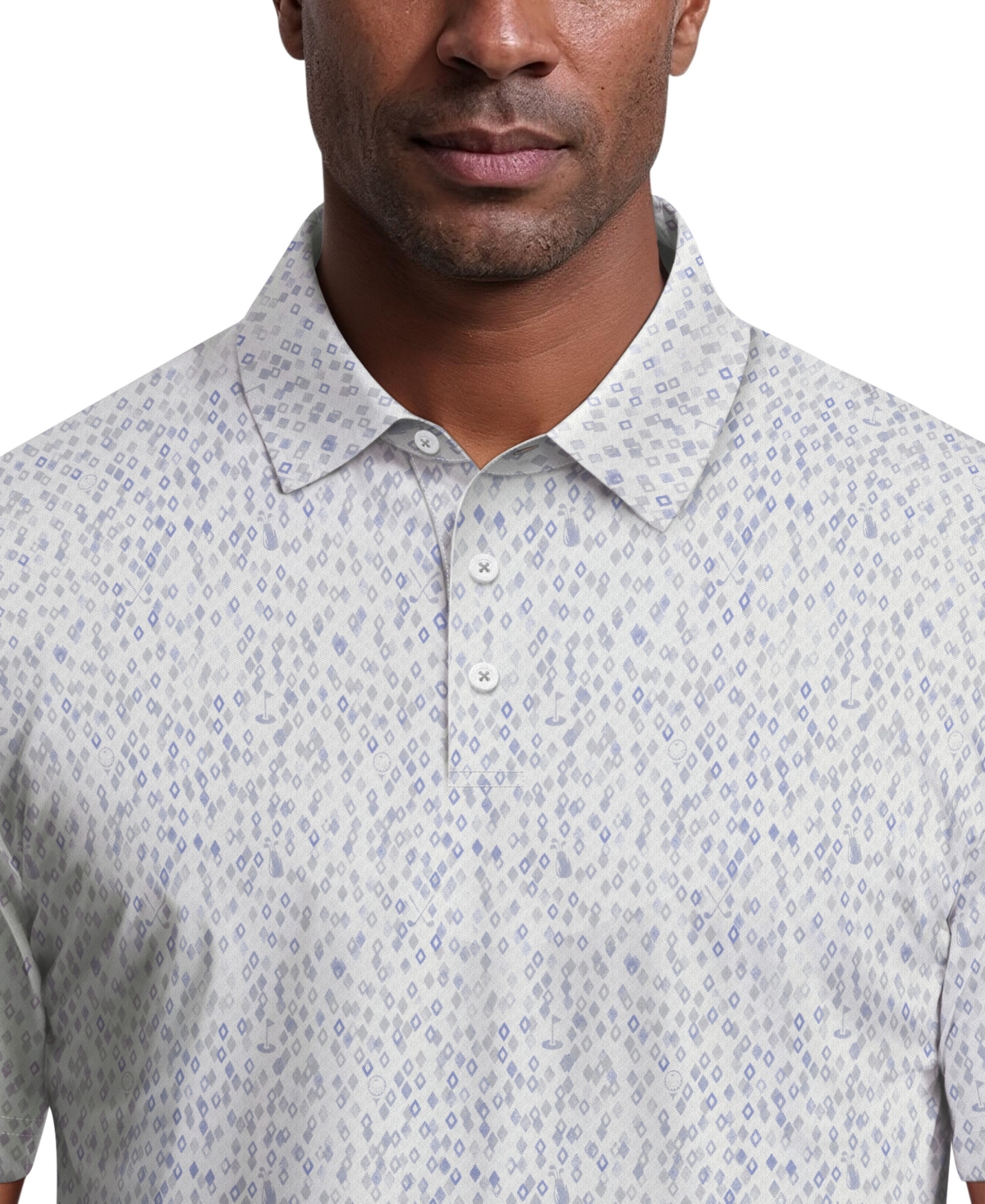Pga Tour Men's All Over Golf Confetti Short-Sleeve Polo Shirt