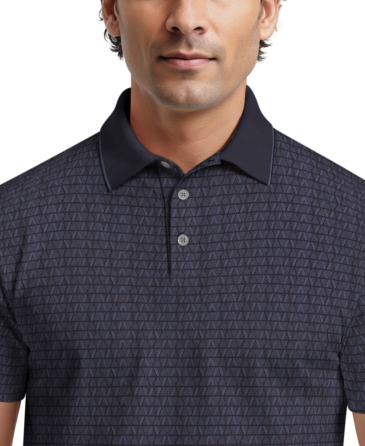 Pga Tour Men's Argyle Jacquard Polo Shirt