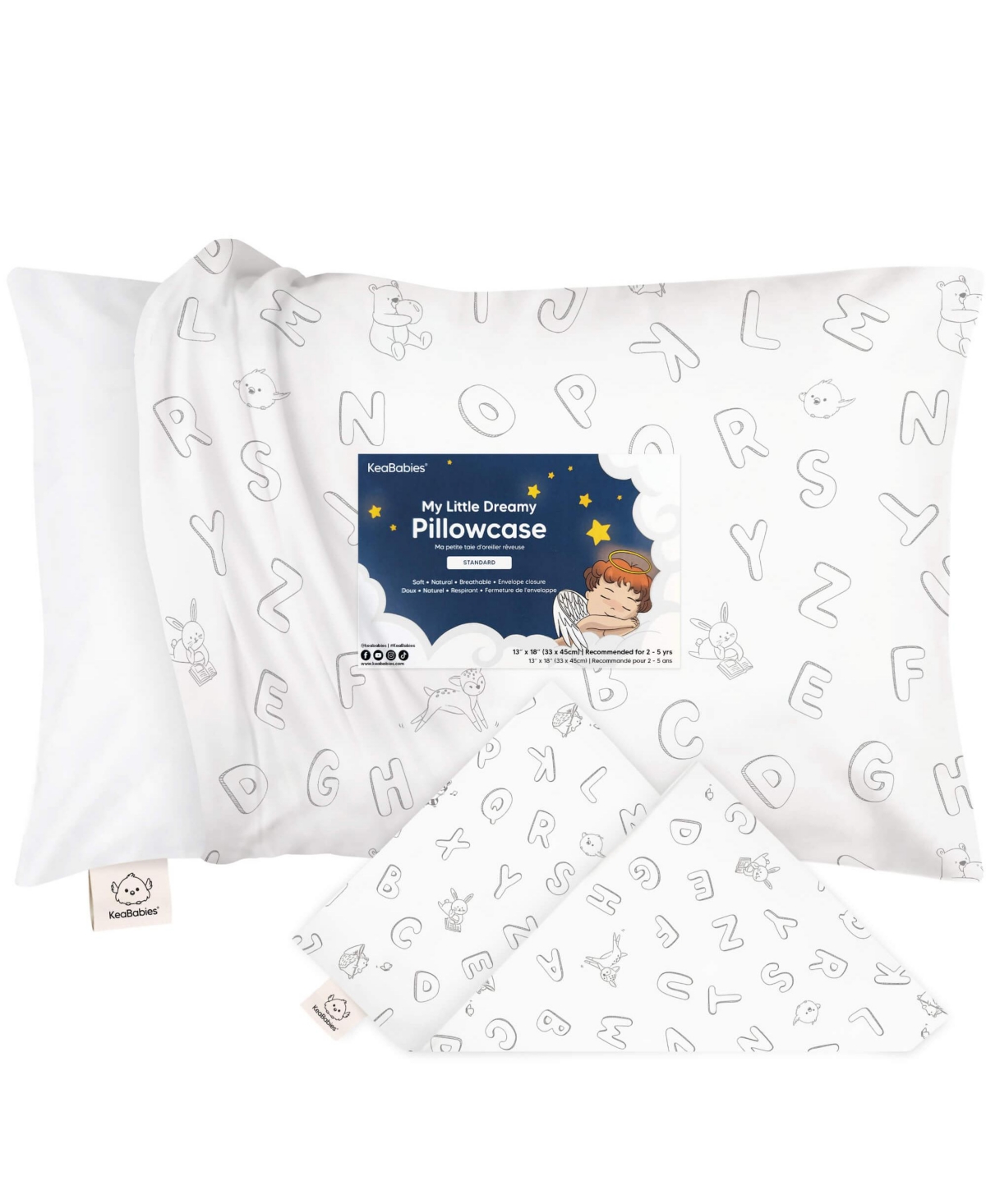 KeaBabies Toddler Pillowcase for 13X18 Pillow Case, Travel Case Cover