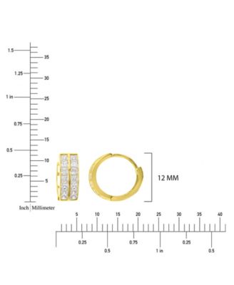 Cubic Zirconia Snap Bar Hoop Earrings