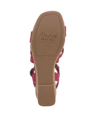 Women's Aurora Open Square Toe Strappy Wedge Sandals