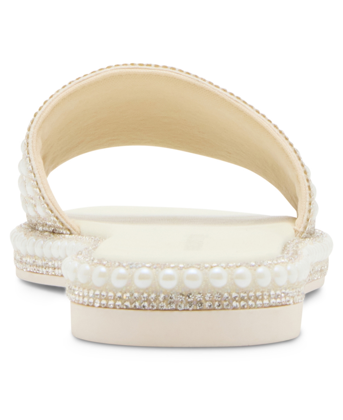Madden Girl Addiie Rhinestone Platform Slide Sandals In White