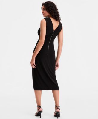 Women's Crossover-Neck Sheath Dress