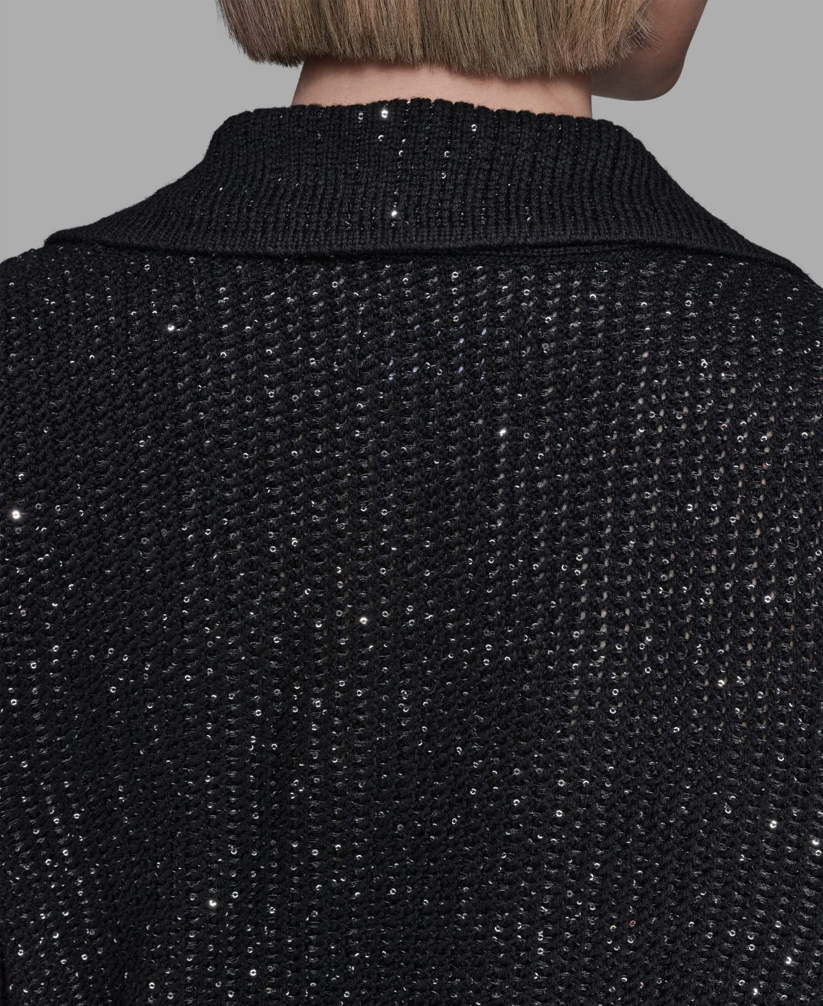 Karl Lagerfeld Paris Women's Sequined Knit Long-Sleeve Jacket
