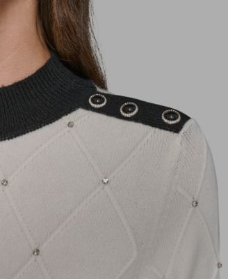 Women's Mock Neck Long Sleeve Sweater