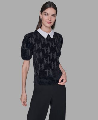 KARL LAGERFELD PARIS - Women's Short-Sleeve Knit Top