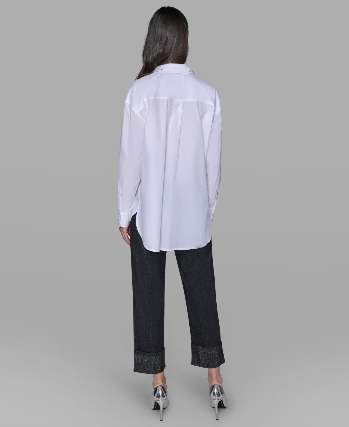 Karl Lagerfeld Paris Women's Hot Fix Poplin Top