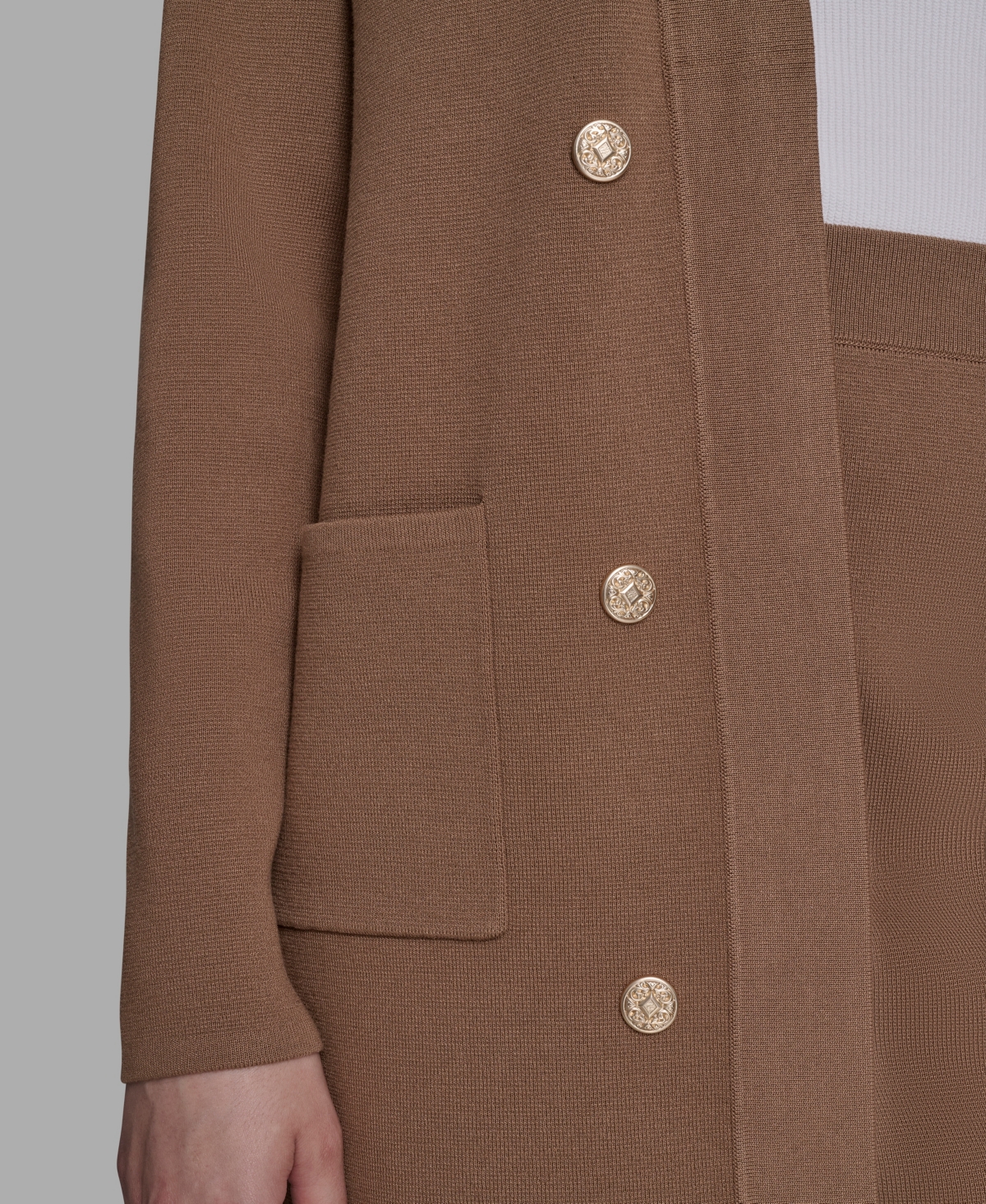 Karl Lagerfeld Women's Long Sleeves Cardigan Sweater In Brown