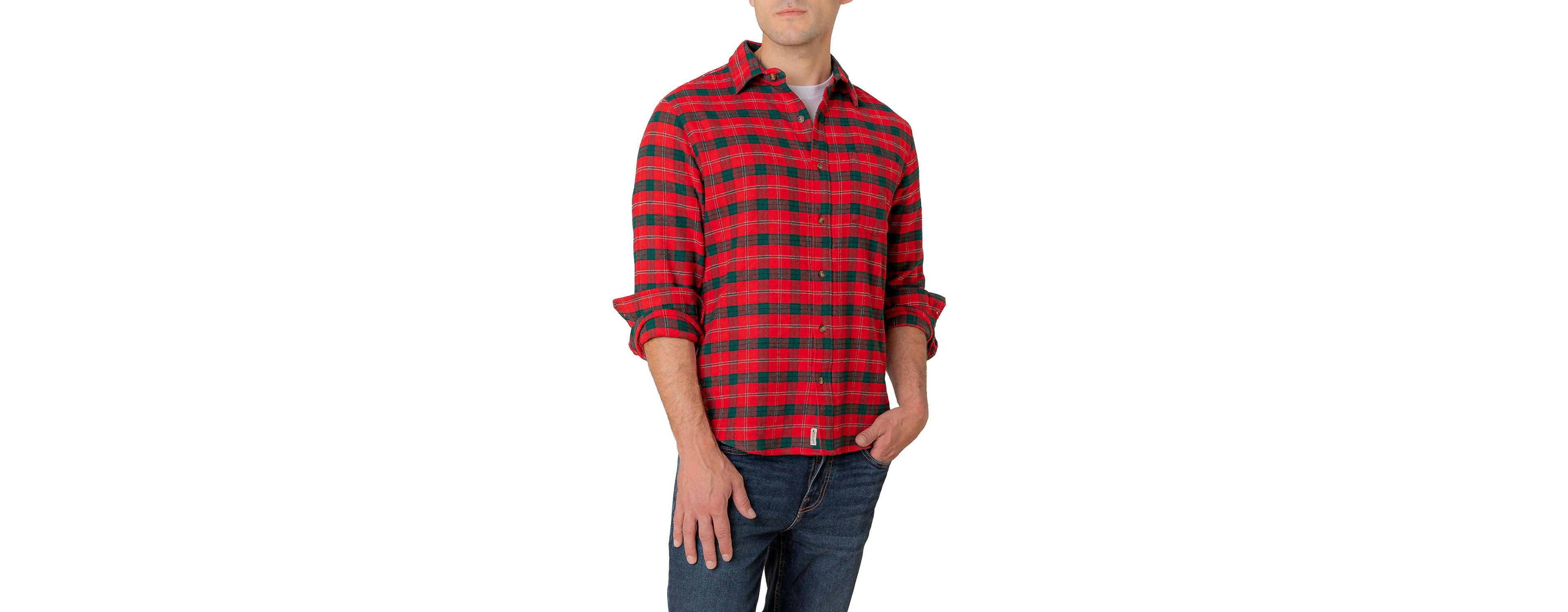 Hope & Henry Men's Organic Long Sleeve Flannel Button Down Shirt