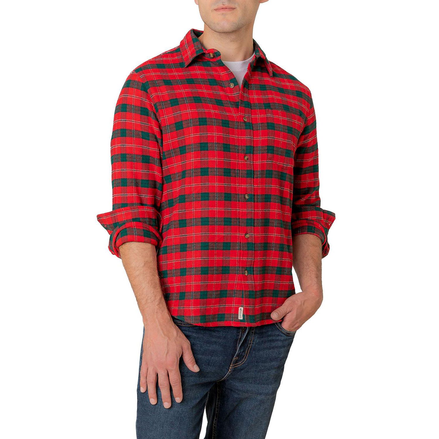 Men's Hope and Henry Organic Long Sleeve Flannel Button Down Shirt