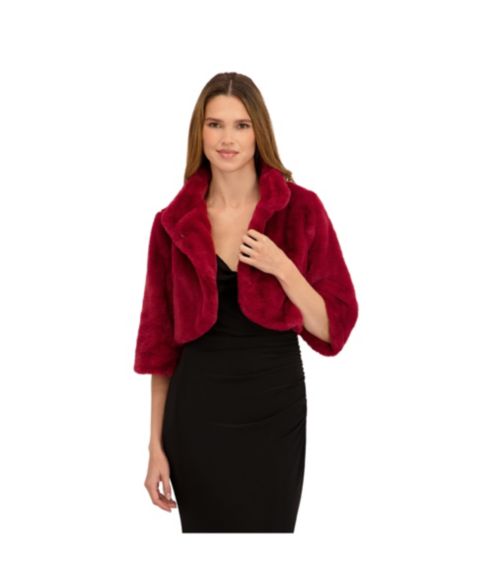 Женские куртки Laundry by Shelli Segal Mila Mock Neck Faux Fur Jacket