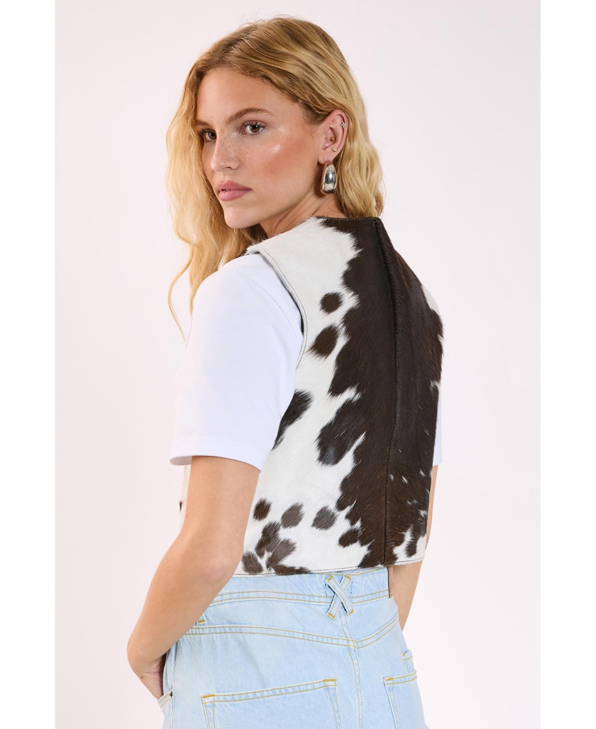 Nasty Gal Women's Cow Hide Leather Waistcoat