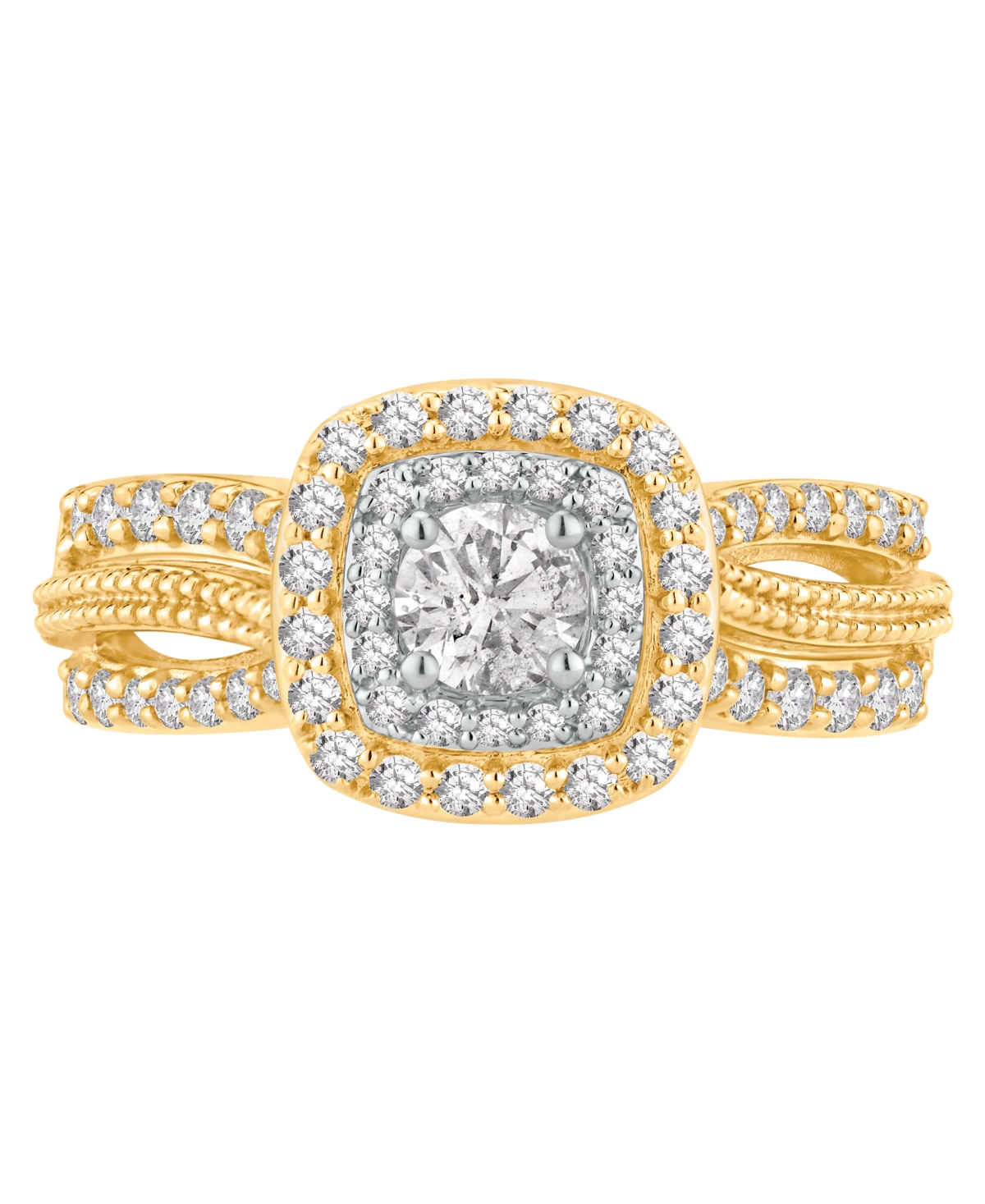 Macy's Diamond Halo Engagement Ring (1 ct. t.w.) in 14K Two-Tone Gold