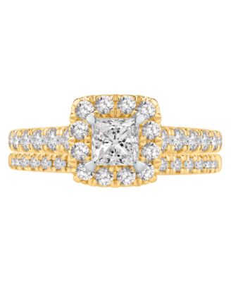 Diamond Halo Bridal Set (1-1/2 ct. t.w.) in 14k Two-Tone Gold