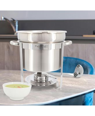 7.4 Quart Round Stainless Steel Soup Professional Chafing Dish/Food Warmer/Buffet Server Serving Trays