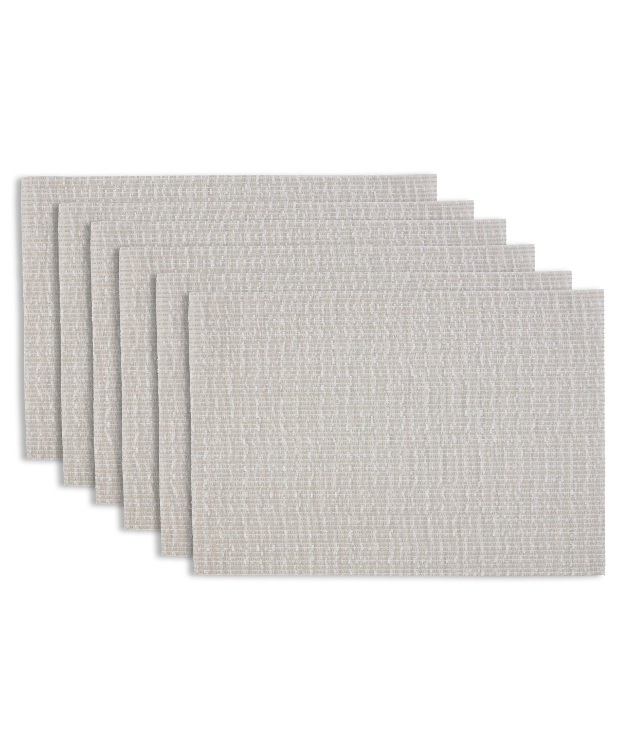 Dainty Home Knotted Boucle Texteline Outdoor Dining Set Textured Design Reversible 12" x 18" Rectangular Placemats Set of 6