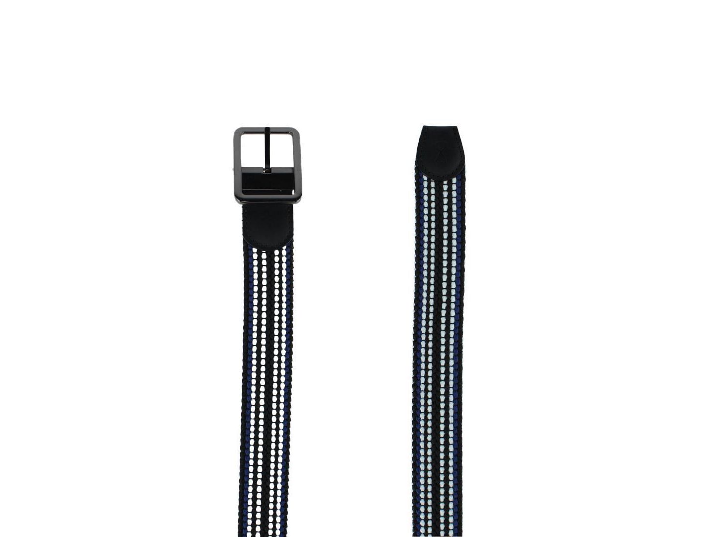 Мужской ремень TRAFALGAR Alejandro Black Stripes and White Reversible Braided 35MM Golf Belt, цвет: Чёрный / Белый — фото 5