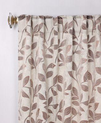 Leaves Modern Bohemian Back Tab Blackout Curtain Set, 52"x 96"